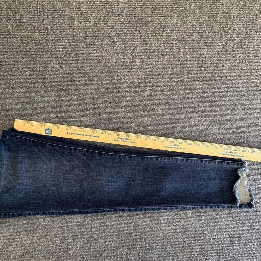 Democracy Ab Solution Skinny Jeans Dark Wash Raw Fray Hem Slit Size 4 Womens - Picture 9 of 9